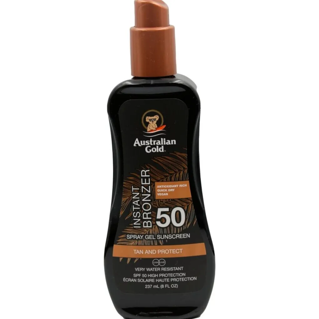 Australian Gold Zonnebrand>SPF50 Spray Gel met Bronzer