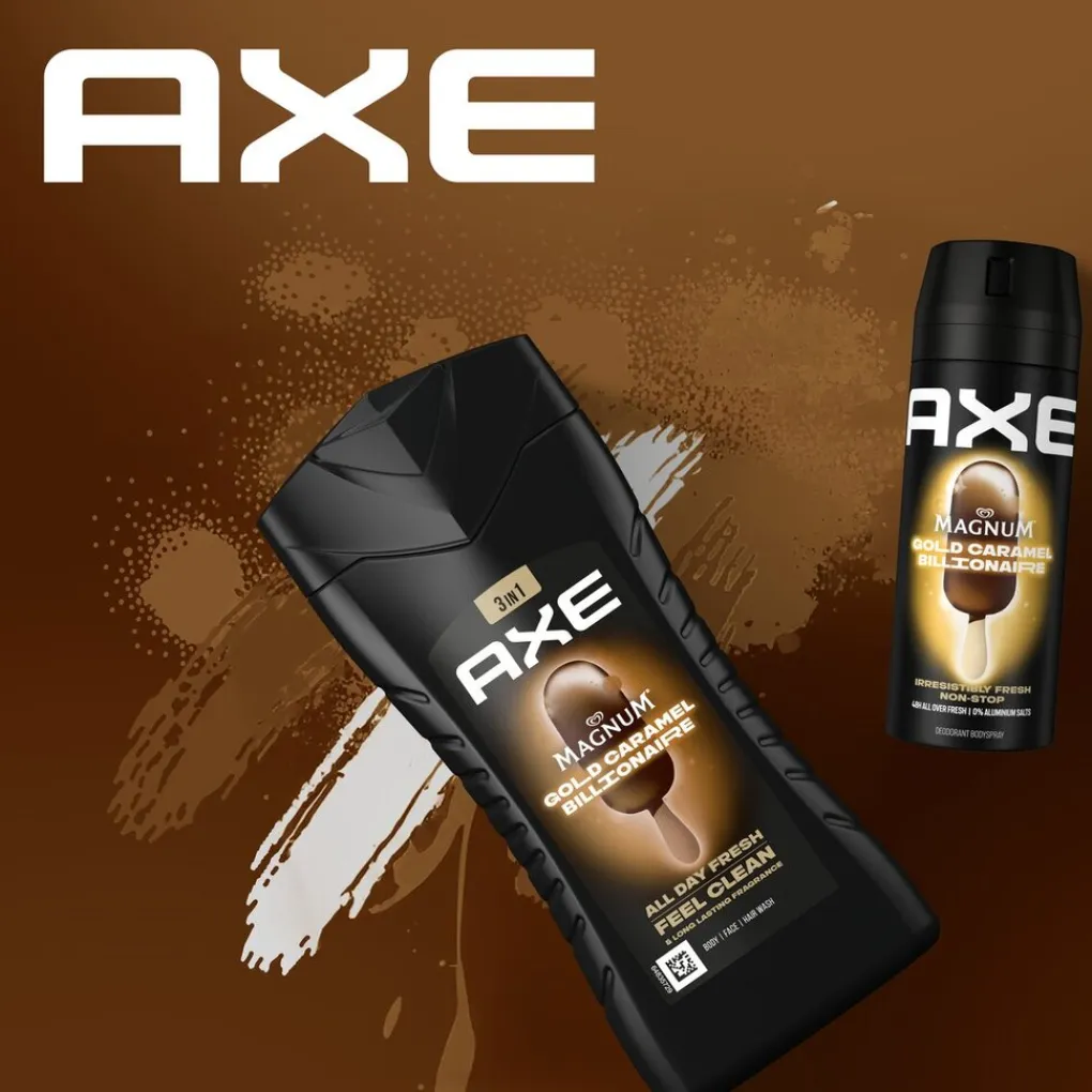 Axe Douchegel>Magnum Gold Caramel Billionaire 3-in-1 Douchegel