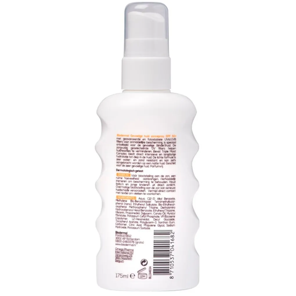 Biodermal Zonnebrand>Gevoelige Huid SPF50+ Zonnespray