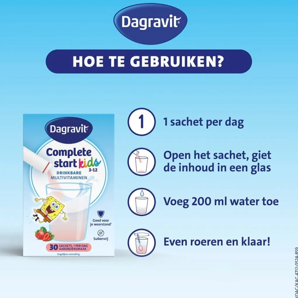Dagravit Vitamines>Complete Start Kids 3-12 Drinkbare Multivitaminen Sachets