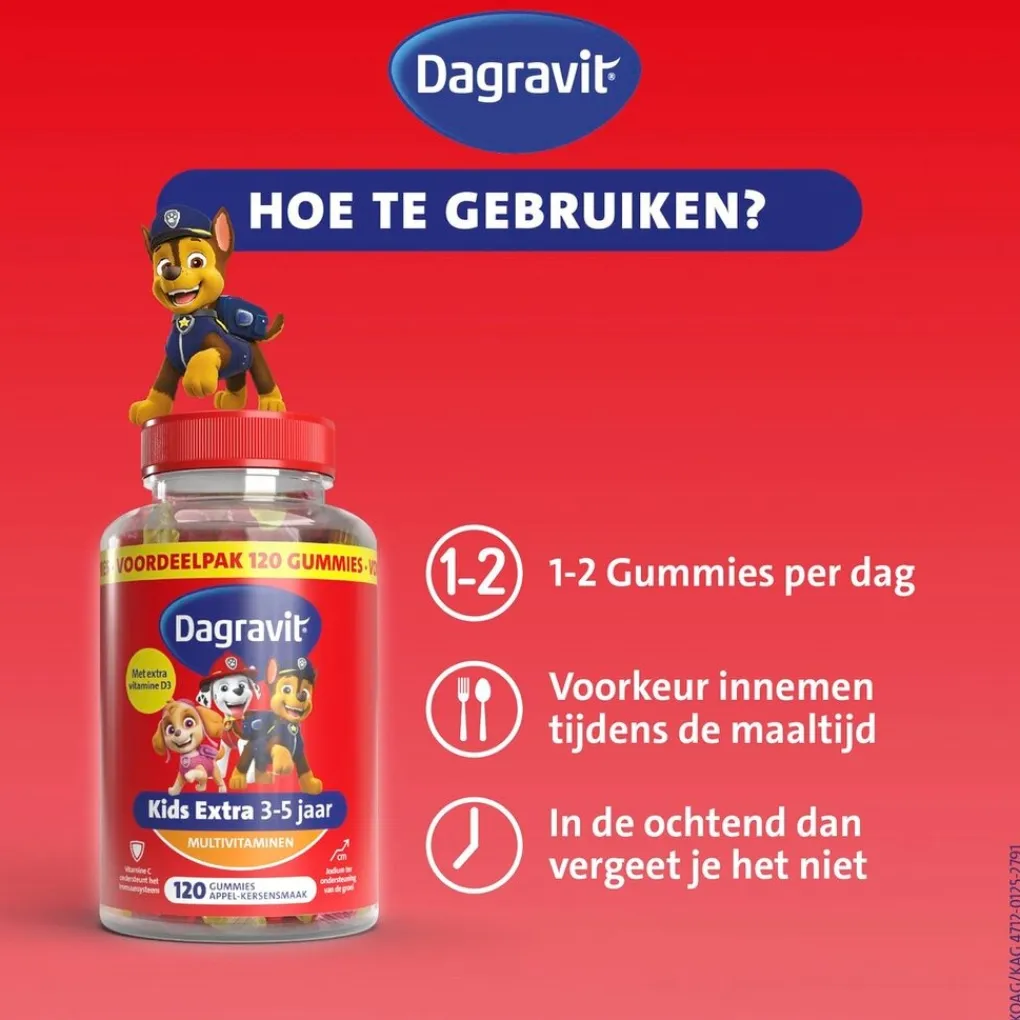 Dagravit Vitamines>Kids Multivitaminen Paw Patrol Gummies