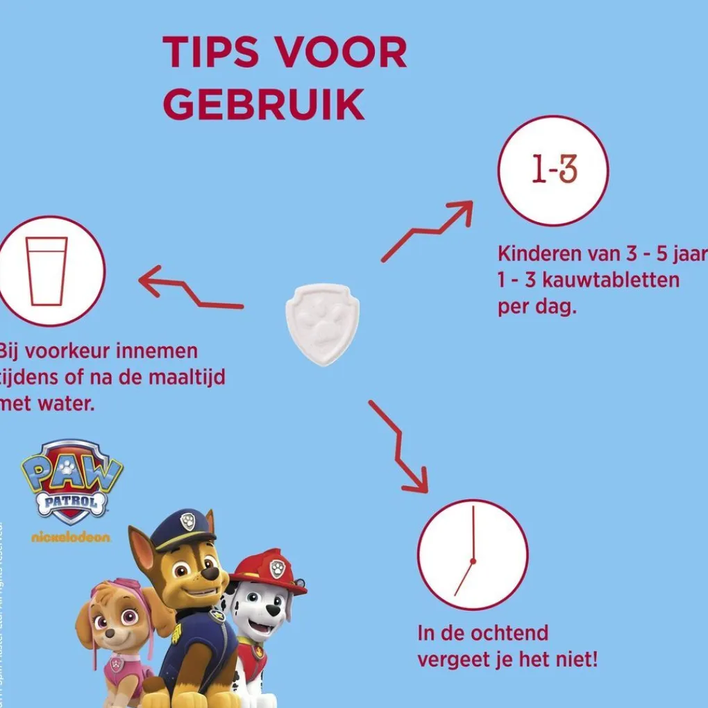 Dagravit Baby En Kind Gezondheid|Vitamines>Kids-Xtra Paw Patrol 3-5 jaar Kauwtabletten