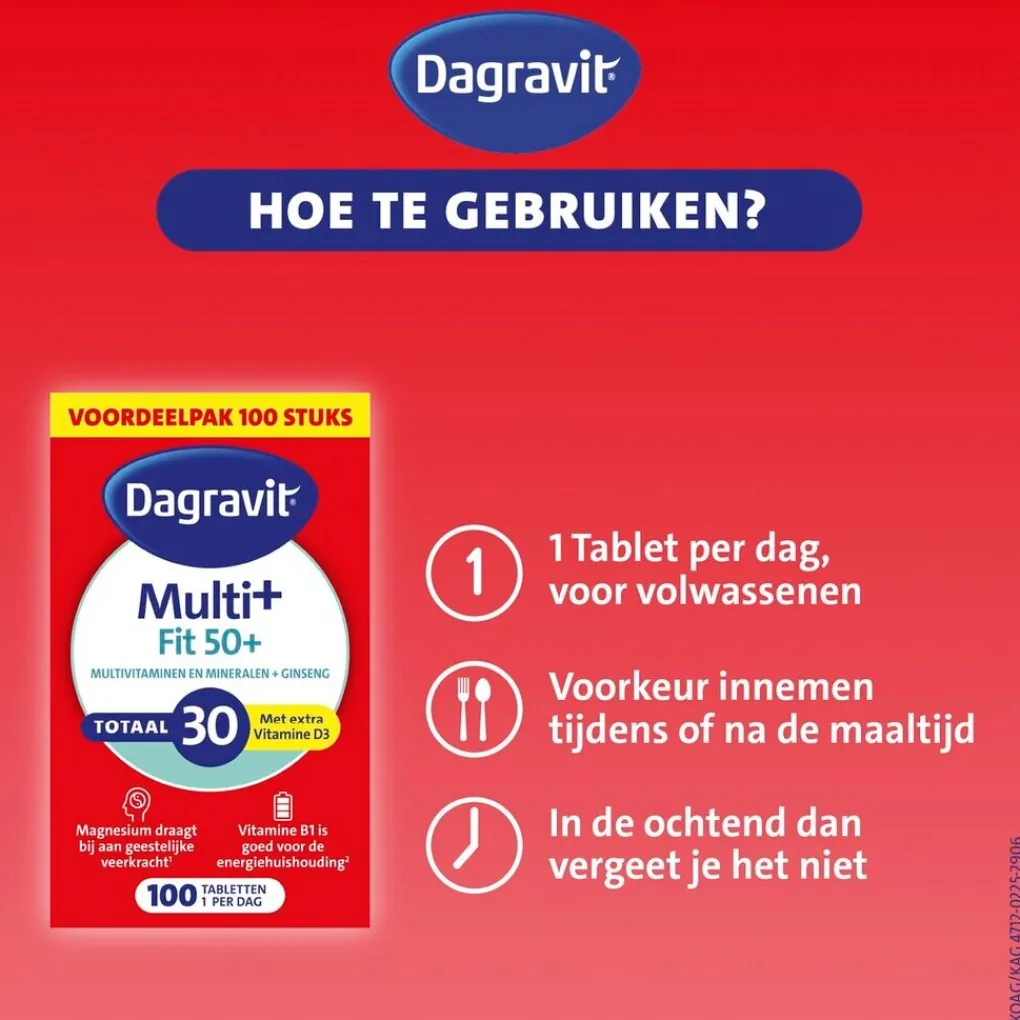 Dagravit Vitamines>Totaal 30 Vitaal 50+ Tabletten