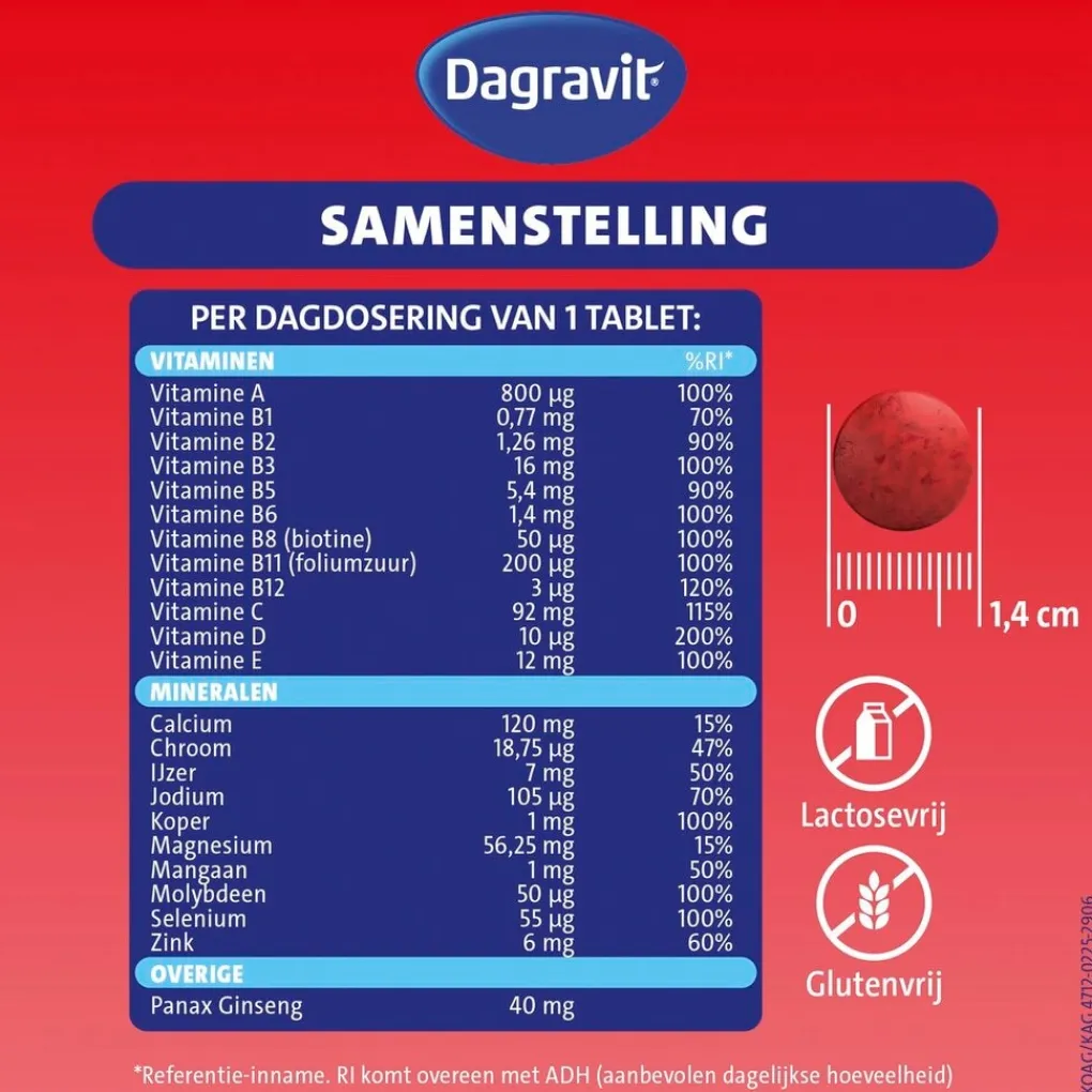 Dagravit Vitamines>Totaal 30 Vitaal 50+ Tabletten