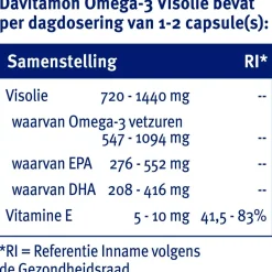 Davitamon Hart En Of Bloedvaten>Omega-3 Visolie 60 Capsules