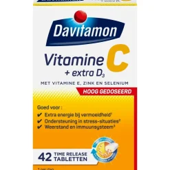 Davitamon Vitamines|Weerstand En Of Energie>Vitamine C Forte + Extra D3 Time-Release Tabletten