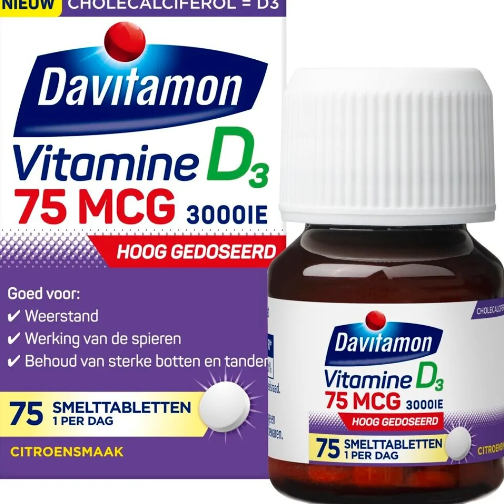 Davitamon Botten En Gewrichten|Vitamines>Vitamine D3 75mcg Smelttabletten