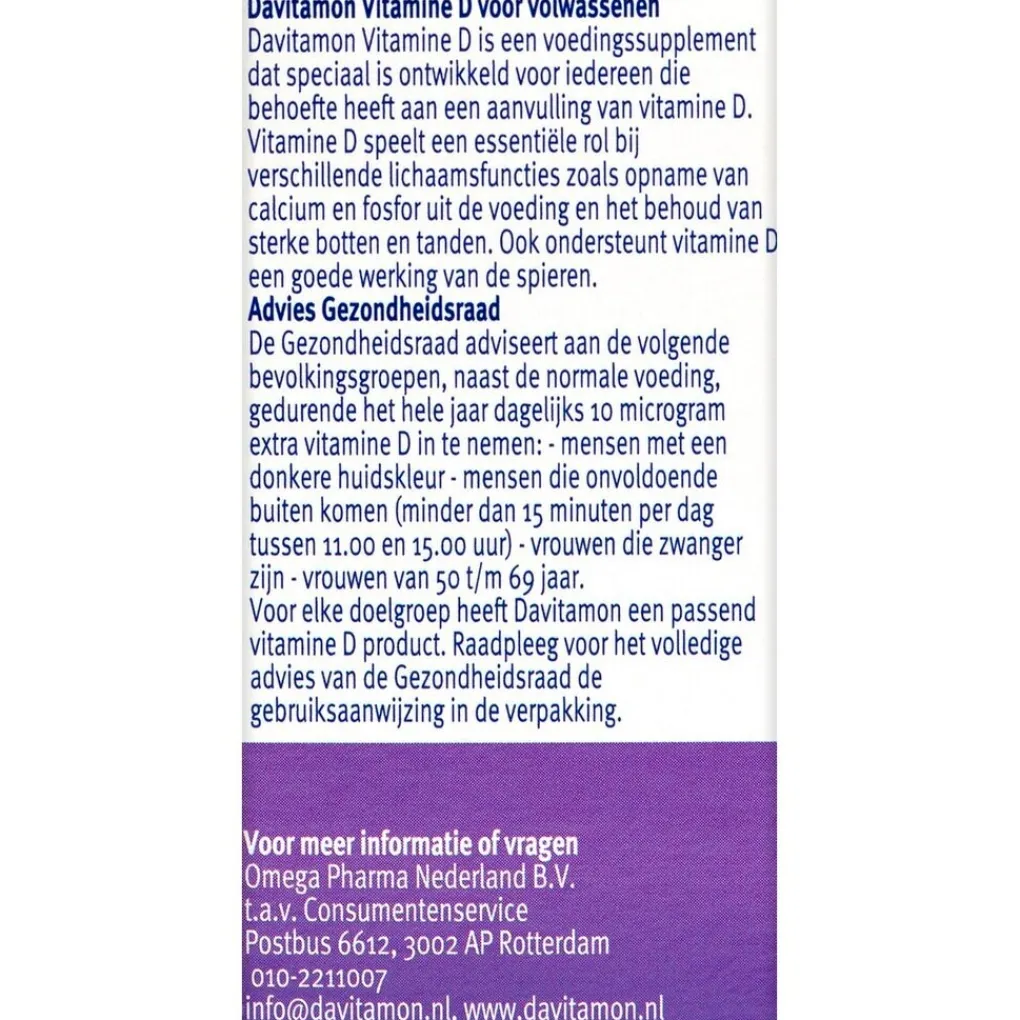 Davitamon Vitamines>Vitamine D Smelttabletten