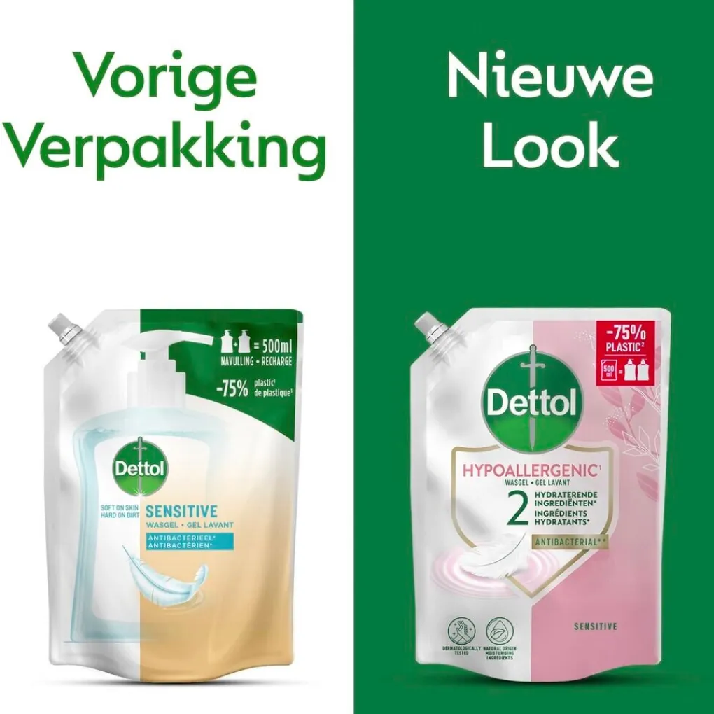Dettol Handzeep Navulling|Handzeep>Sensitive Antibacteriële Wasgel Navulling