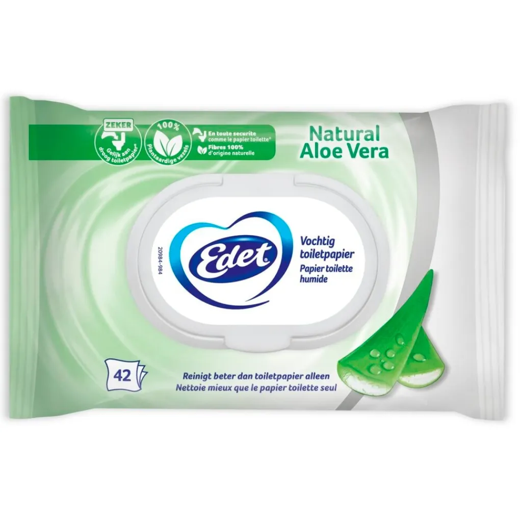 Edet Vochtig Toiletpapier|Toiletpapier>Natural Aloë Vera Vochtig Toiletpapier