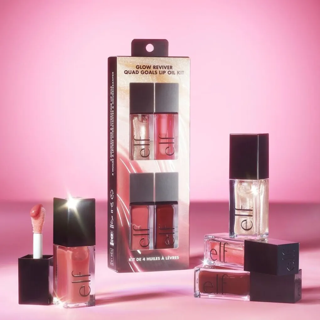 ELF Lipmake-Up>e.l.f. Glow Reviver Quad Goals Lip Oil Kit