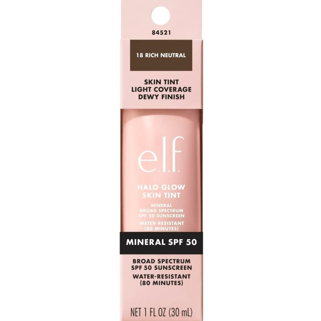 ELF Foundation>e.l.f. Halo Glow SPF50 18 Rich Neutral Skin Tint