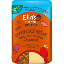 Ella's Kitchen Babymaaltijden>Organic 10M+ Ovenschotel met Rundvlees en Kaneel