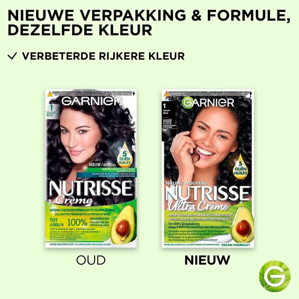Nutrisse Haarverf>Garnier Ultra Crème 1 Zwart Permanente Haarkleuring