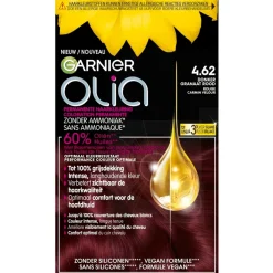 Olia Haarverf>Garnier 4.62 Donker Granaatrood Permanente Haarkleuring