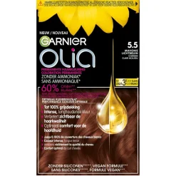 Olia Haarverf>Garnier 5.5 Mahonie Lichtbruin Permanente Haarkleuring