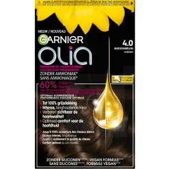 Olia Haarverf>Garnier 4.0 Middenbruin Permanente Haarkleuring