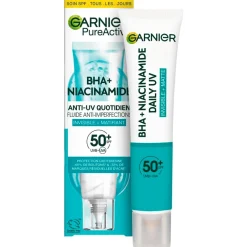 Garnier Skin Naturals Dagcreme>Garnier PureActive BHA+ Niacinamide SPF50+ Anti-Imperfections Fluid