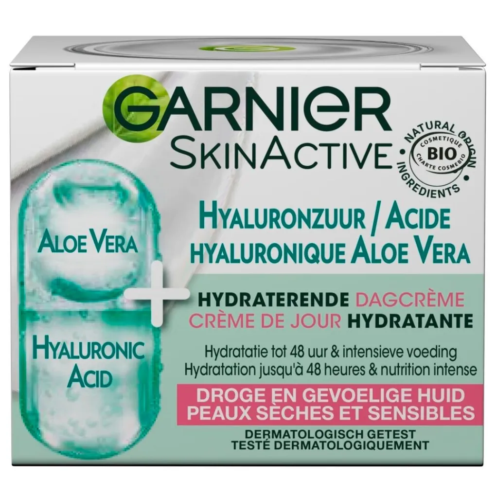 Garnier Skin Naturals Dagcreme>Garnier SkinActive Hyaluronzuur en Aloë Vera Hydraterende Dagcrème