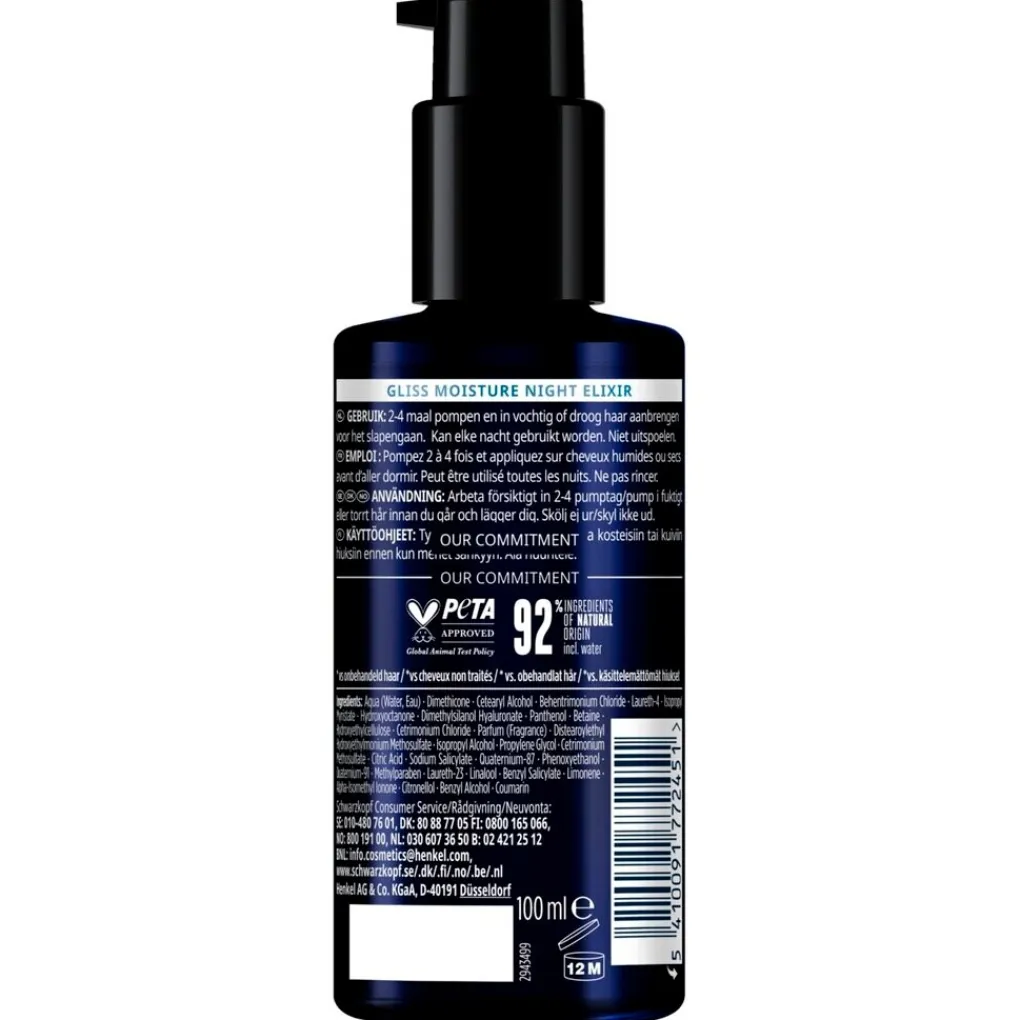 Gliss Haartreatment>Overnight Moisture Night Elixir