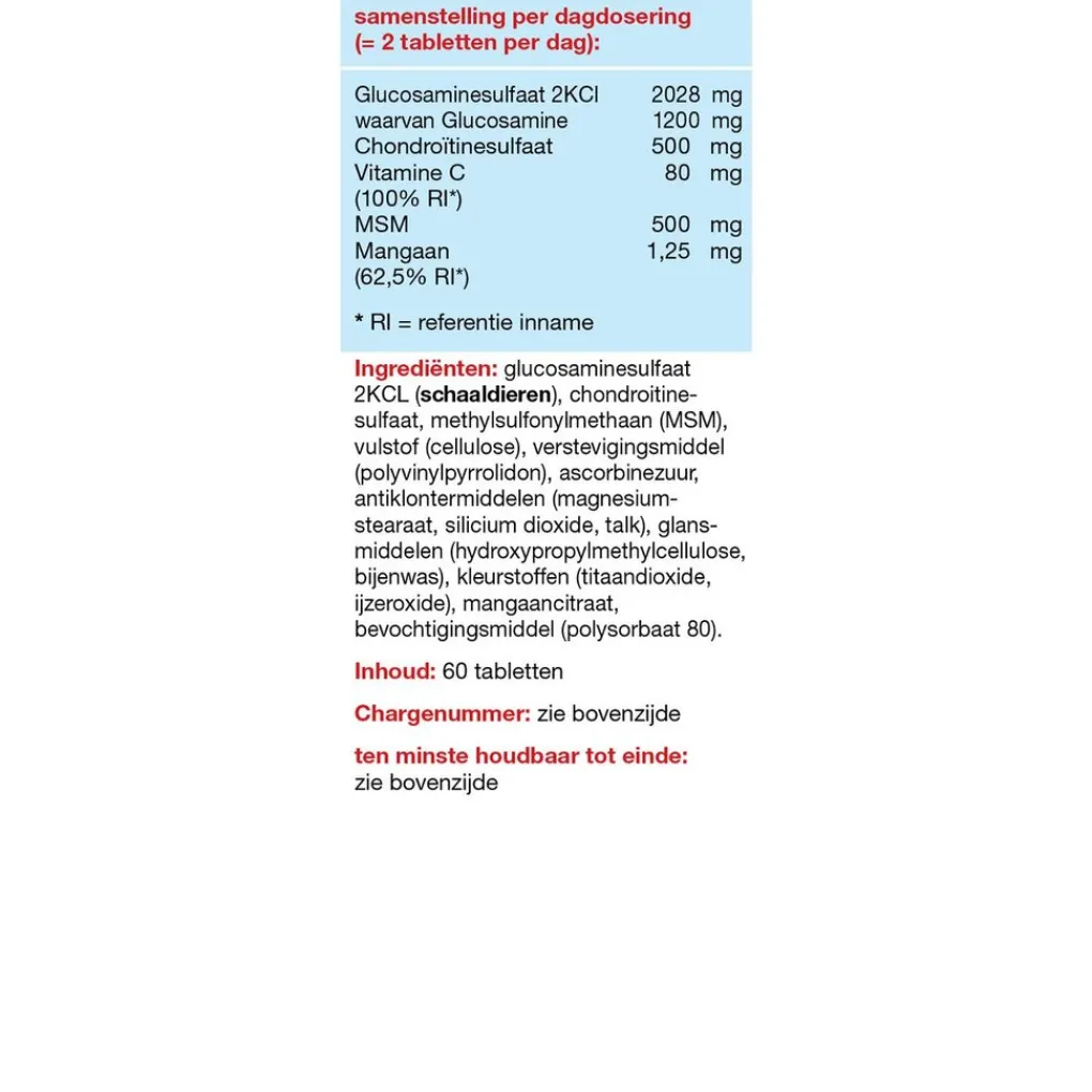 Glucon Glucosamine>Combi Glucosamine Chondroïtine/MSM+ Mangaan Tabletten
