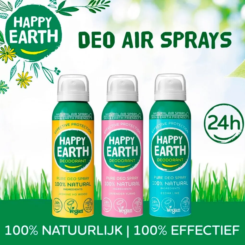 Happy Earth Deospray>100% Natural Air Jasmine Ho Wood Deospray