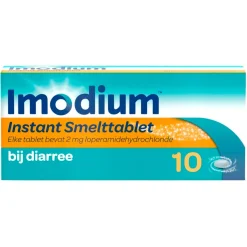 Imodium Maag- En Of Darm>Loperamide HCl 2mg Smelttabletten bij Diarree