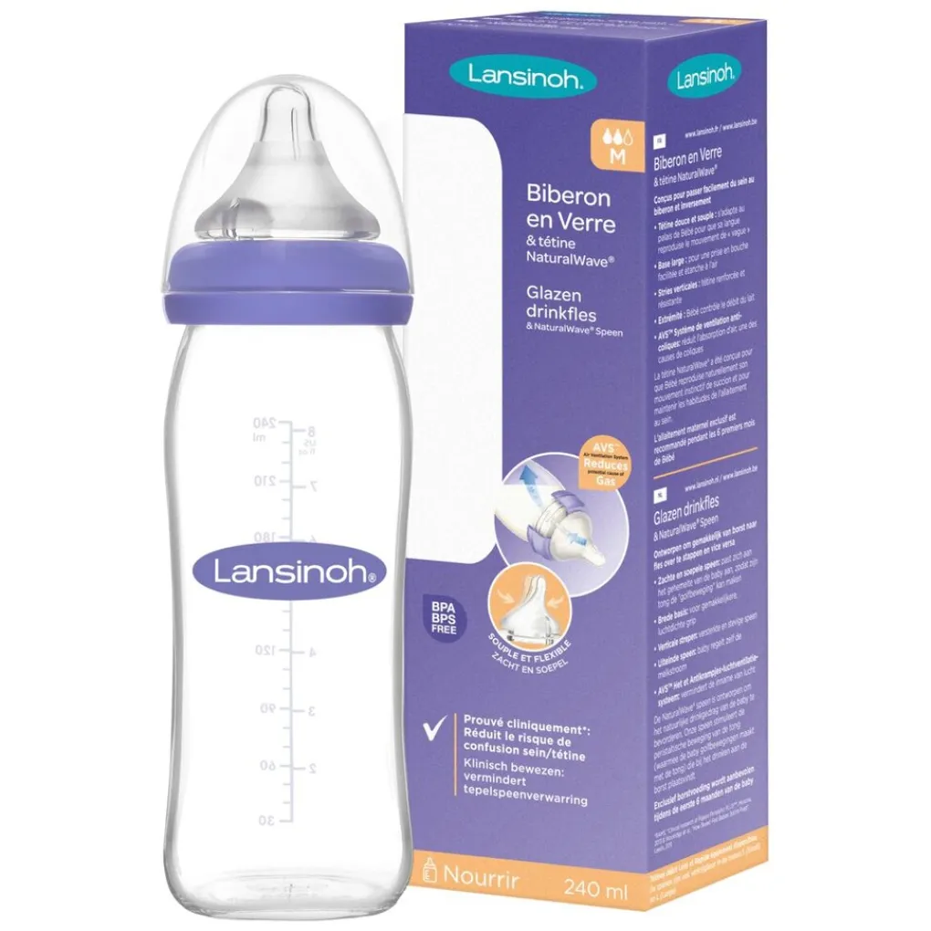 Lansinoh Babyflesjes>NaturalWave Glazen Fles