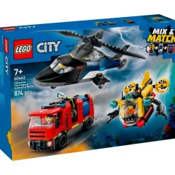 LEGO City Voertuigen|Lego>60462 Helikopter, Brandweerauto en Onderzeeër Remix