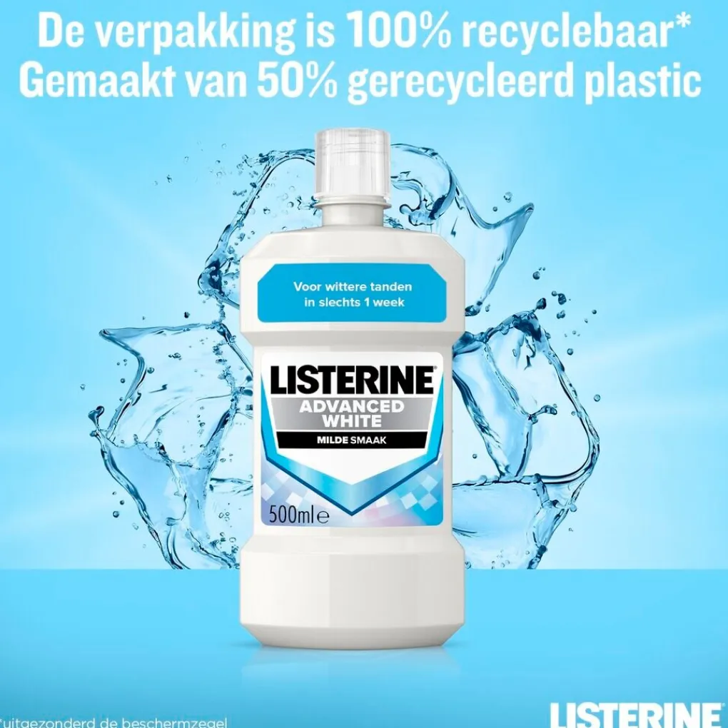 Listerine Mondwater En Mondspray>Advanced White Milde Smaak Mondwater