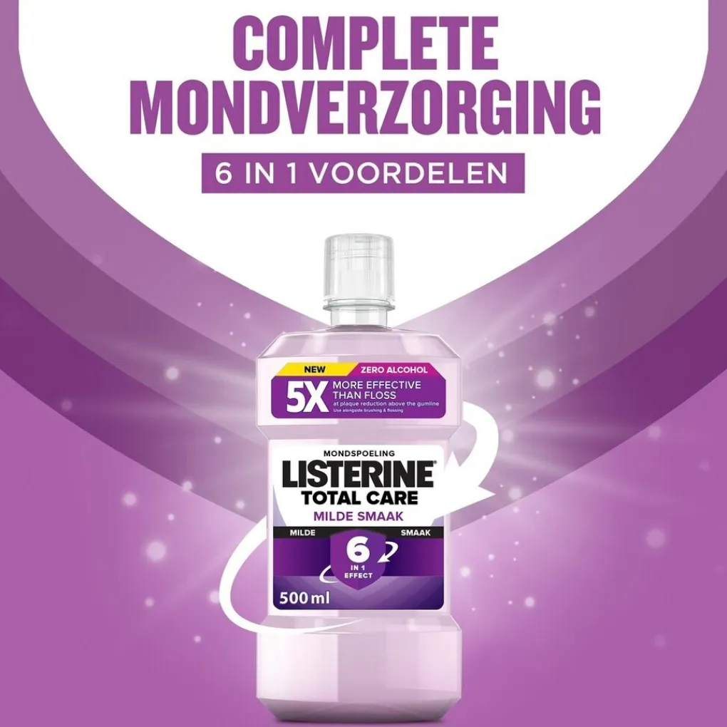 Listerine Mondwater En Mondspray>Total Care Milde Smaak Mondwater