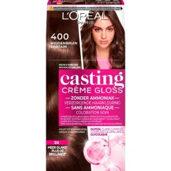 Casting Haarverf>L'Oréal Paris Crème Gloss 400 Middenbruin Semi-Permanente Haarkleuring