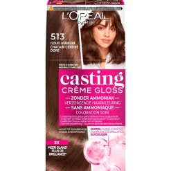 Casting Haarverf>L'Oréal Paris Crème Gloss 513 Goud Asbruin Verzorgende Haarkleuring