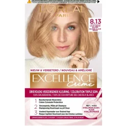Excellence Haarverf>L'Oréal Paris Crème 8.13 Licht Beige Blond Permanente Haarkleuring