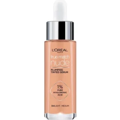 L'Oreal Foundation>L'Oréal Paris True Match Nude 3-4 Light Medium Plumping Tinted Serum