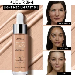 L'Oreal Foundation>L'Oréal Paris True Match Nude 3-4 Light Medium Plumping Tinted Serum