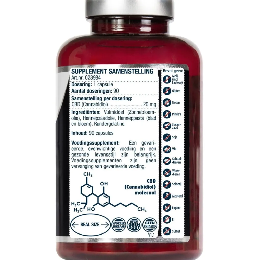 Lucovitaal Cbd>CBD 20mg Cannabidiol Capsules