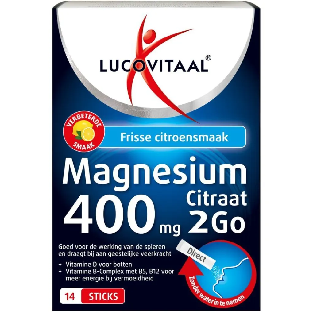 Lucovitaal Mineralen>Magnesiumcitraat 400Mg 2Go Sticks