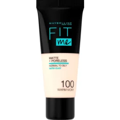 Maybelline Foundation>New York Fit Me Matte & Poreless 100 Warm Ivory Foundation