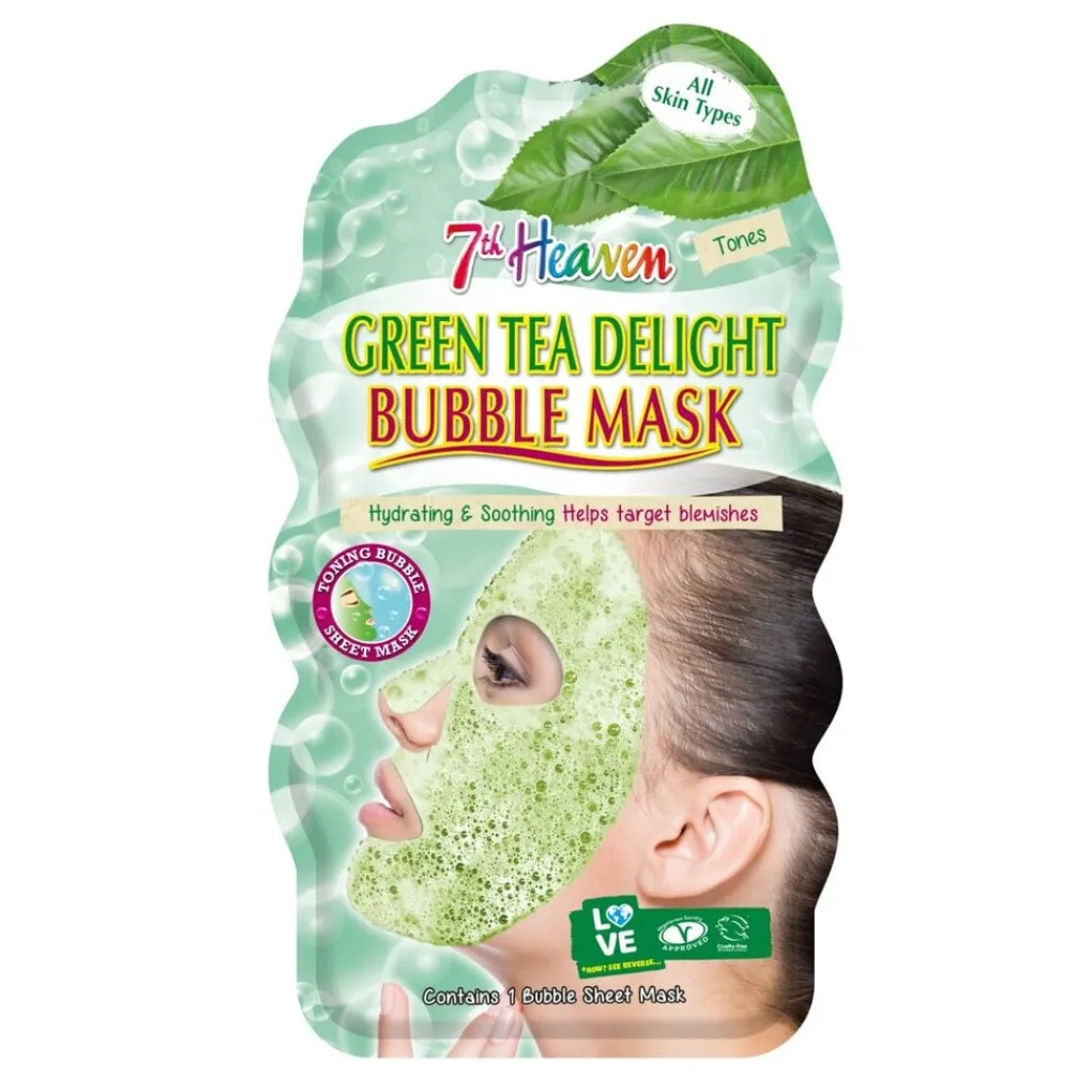 7th Heaven Gezichtsmaskers>Montagne Jeunesse Green Tea Bubble Sheet Masker