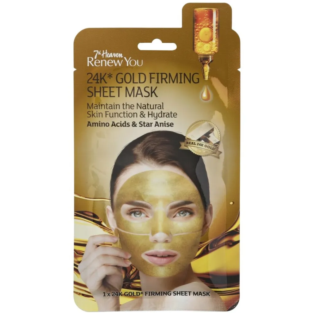 7th Heaven Gezichtsmaskers>Montagne Jeunesse 24K* Gold Firming Sheet Mask