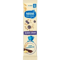 Nestle Babytussendoortjes>Nestlé 12+M Bosbes Babyreepje