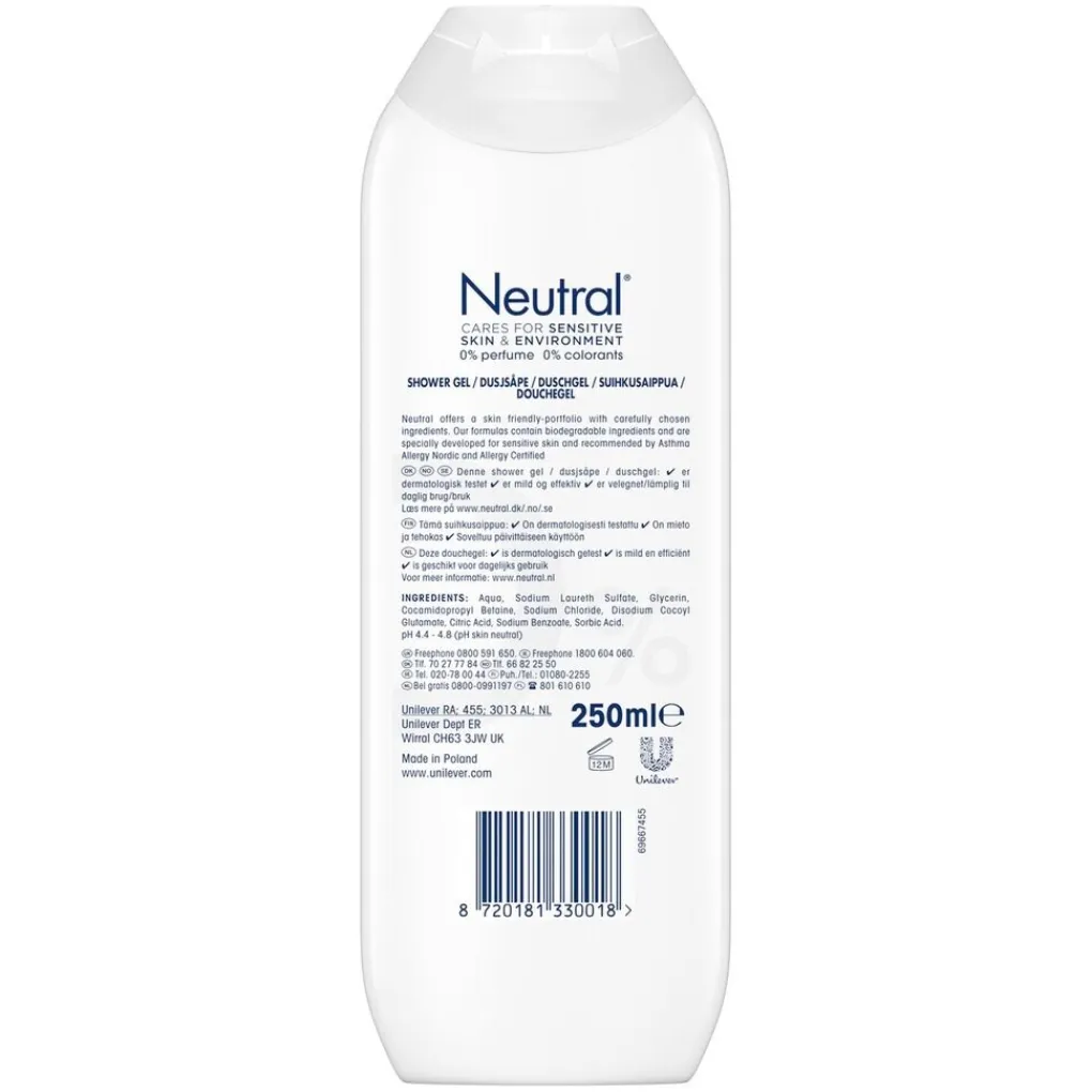Neutral Douchegel>Sensitive Skin Shower Gel