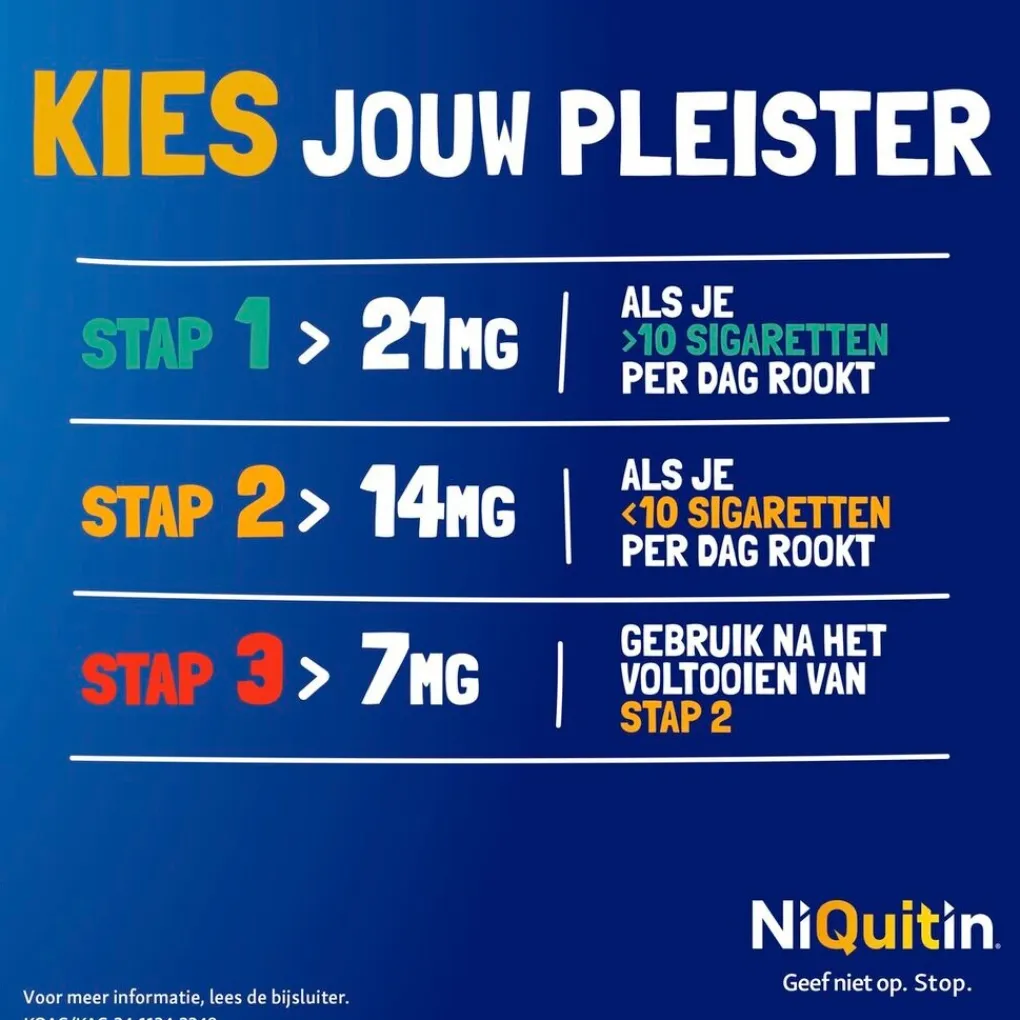 Niquitin Stoppen Met Roken>Clear Pleister Stap 3 - 7 mg - Nicotinepleister