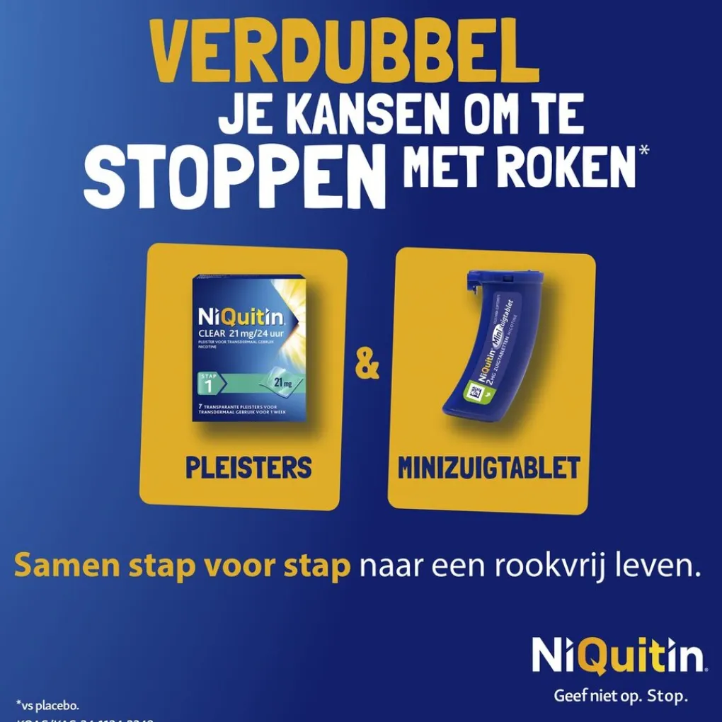 Niquitin Stoppen Met Roken>Clear Pleister Stap 3 - 7 mg - Nicotinepleister