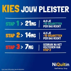 Niquitin Stoppen Met Roken>Clear Pleister Stap 1 - 21 mg - Nicotinepleister
