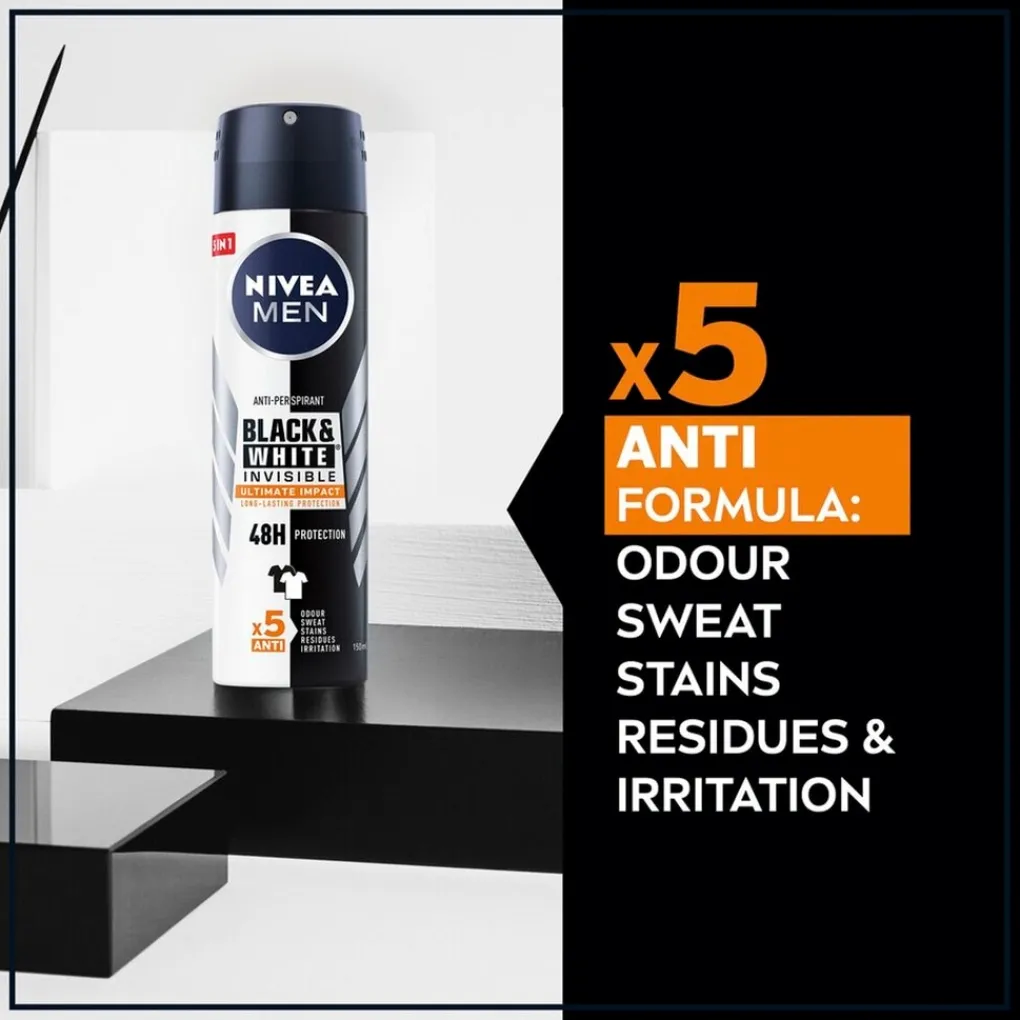 Nivea Men Deospray>Black & White Invisible Ultimate Impact Antitranspirant Spray