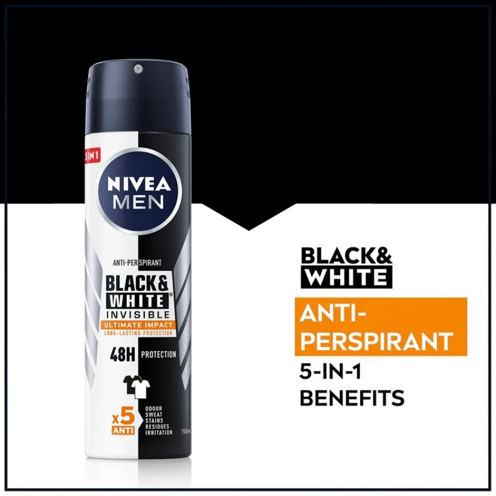 Nivea Men Deospray>Black & White Invisible Ultimate Impact Antitranspirant Spray