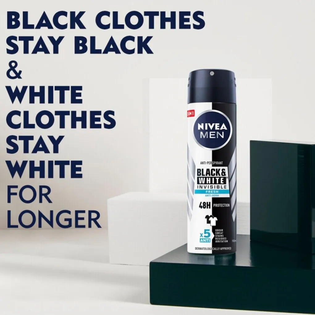 Nivea Men Deospray>Black & White Invisible Fresh Antitranspirant Spray