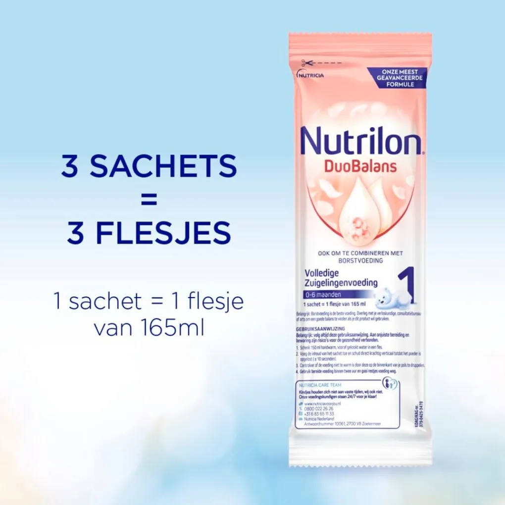 Nutrilon Zuigelingenvoeding>1 Baby Duobalans 0-6 Maanden Sachets
